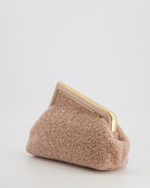 Fendi First Small Dusty Pink Sheepskin Bag with Gold Hardware