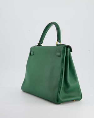 Hermès Vintage Kelly Bag 28cm in Vert Vertigo Epsom Leather with Gold Hardware