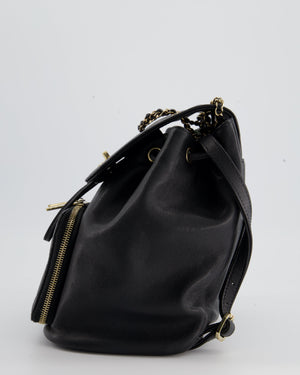 Black Chanel CC Caviar Leather Backpack with Champagne Gold Hardware