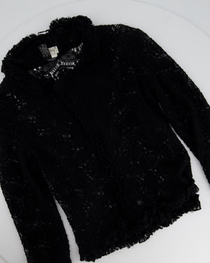 Chanel Black Lace Cardigan and Sleeveless Tank Top Set Size FR 38 (UK 10)