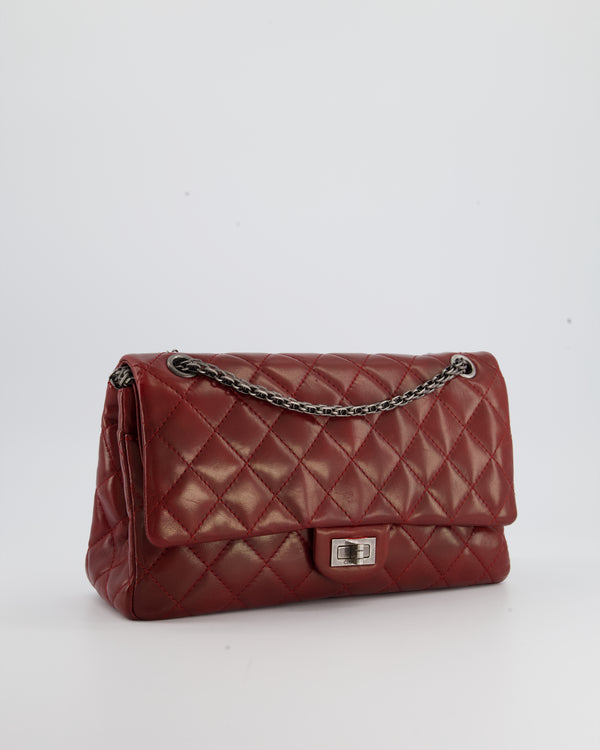 Chanel Deep Red Medium Reissue Bag in Lambskin Leather with Ruthenium Hardware