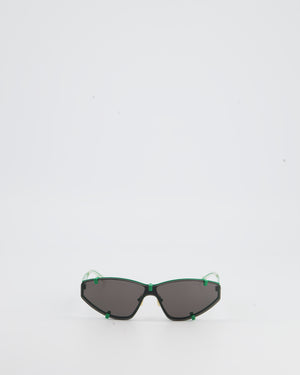 Bottega Veneta Black and Green Cat Eye Sunglasses