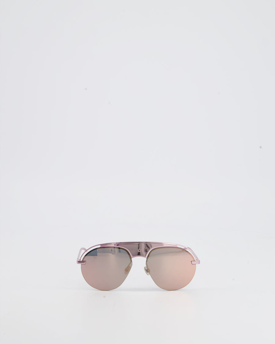 Christian Dior Rose Gold Mirrored Aviator Sunglasses