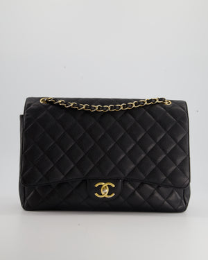 Chanel Black Caviar Maxi Double Flap Bag with Gold Hardware - RRP £9760