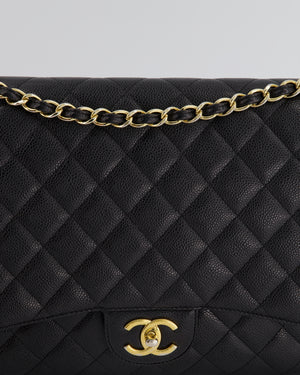 Chanel Black Caviar Maxi Double Flap Bag with Gold Hardware - RRP £9760