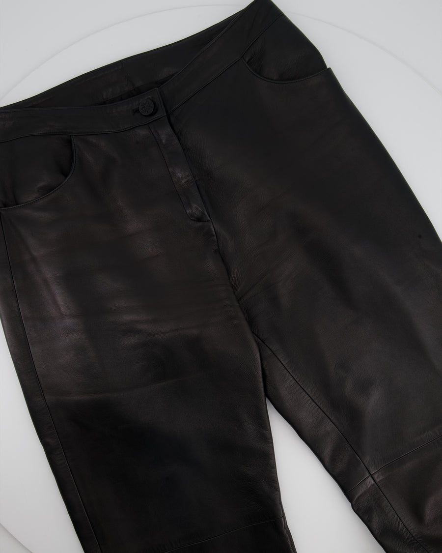 Chanel Black Leather Trousers Size FR 40 (UK 12)