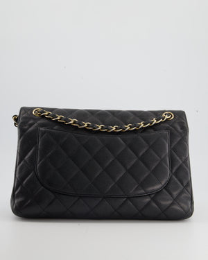 Chanel Black Caviar Jumbo Classic Double Flap Bag with Gold Hardware RRP £9,240