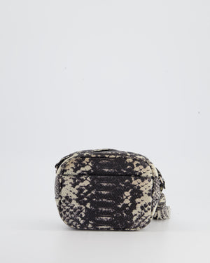 *FIRE PRICE* Saint Laurent Black and White Snake Skin Effect Small Blogger Bag with Silver Hardware
