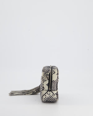 *FIRE PRICE* Saint Laurent Black and White Snake Skin Effect Small Blogger Bag with Silver Hardware