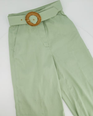 Zimmermann Mint Green Prima Wide-Leg Linen Trousers (UK 6)