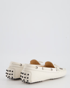 Tod's White Gommino Moccasins with Tie Detailing EU 40