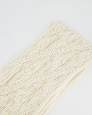 Loro Piana Cream Baby Cashmere Cable Knit Scarf