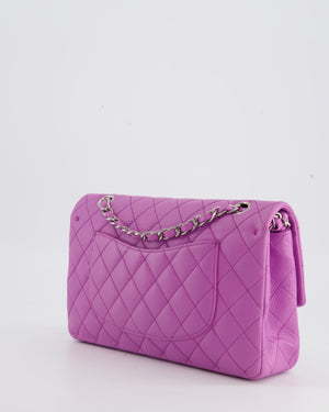 Chanel Grape Medium Classic Double Flap Bag in Lambskin Leather with Silver Hardware RRP £8,530