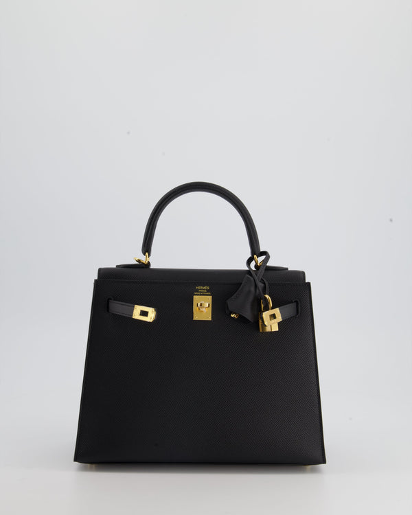 *RARE* Hermès Kelly Sellier 25cm in Black Epsom Leather with Gold Hardware