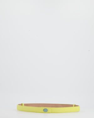 Loro Piana Yellow Grained Leather Adjustable Belt with Silver Hardware