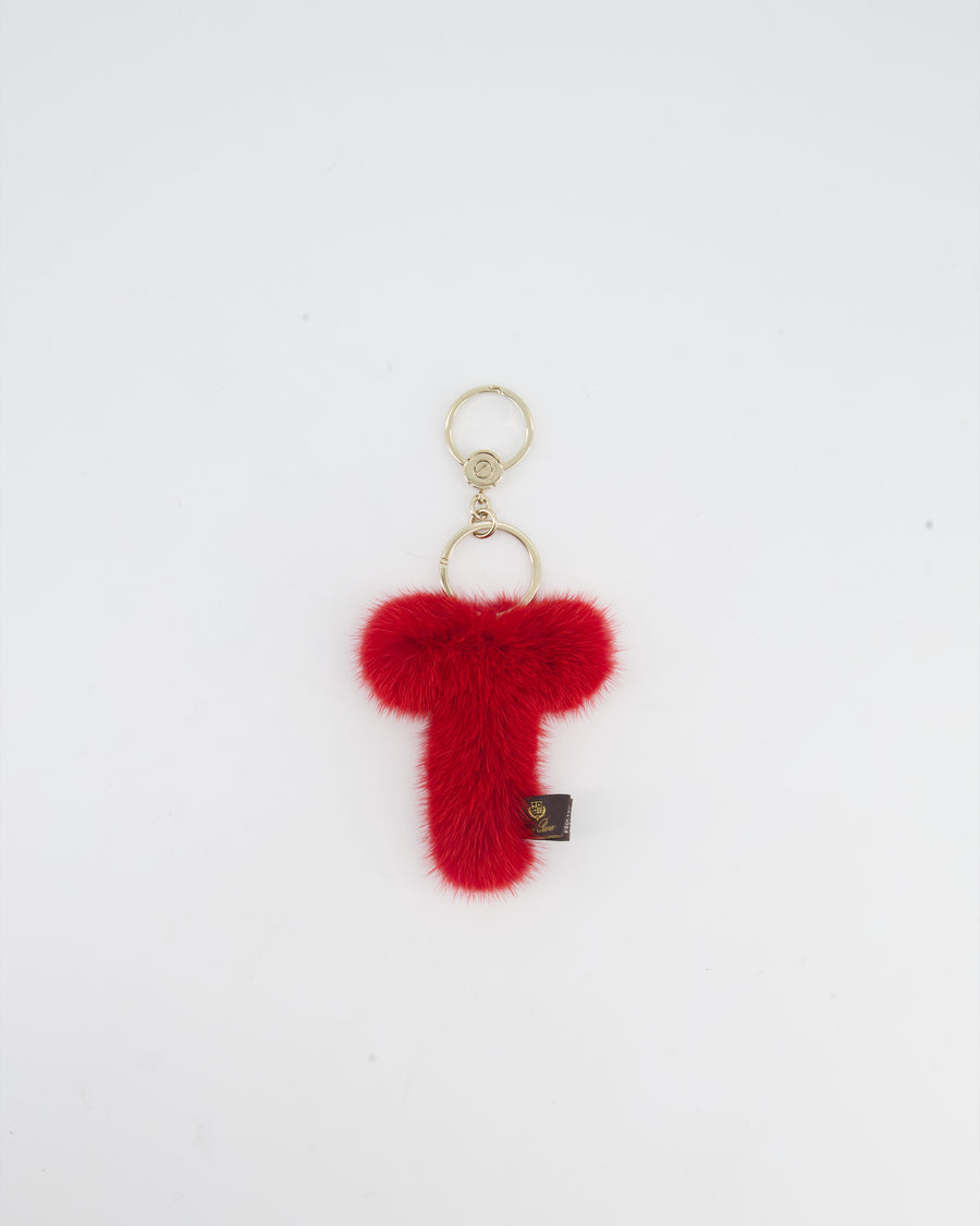 Loro Piana Letter T Red Key Ring Accessory