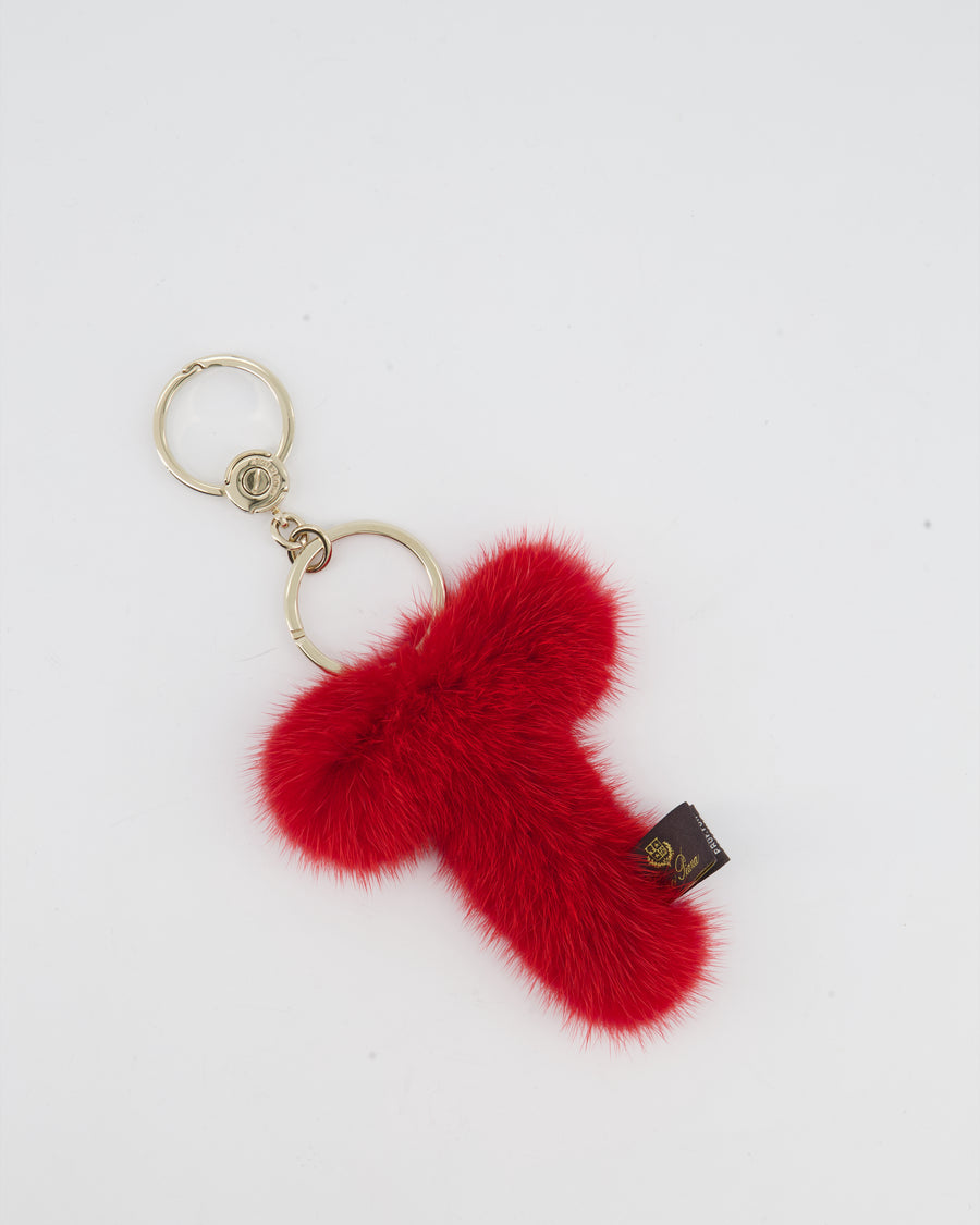 Loro Piana Letter T Red Key Ring Accessory