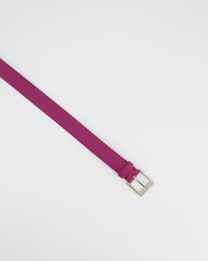 Loro Piana Fuchsia Leather Belt with Silver Hardware Size