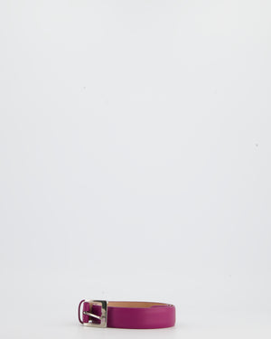 Loro Piana Fuchsia Leather Belt with Silver Hardware Size
