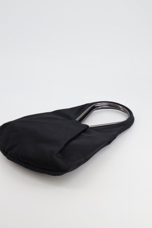 Salvatore Ferragamo Black Satin Shoulder Bag