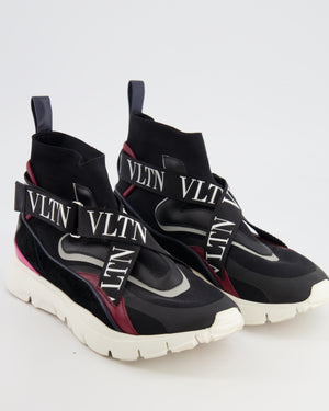 Valentino Black and Pink Knit VLTN Trainers Size EU 37.5