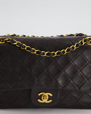 Chanel Vintage Espresso Classic Medium Double Flap in Lambskin with 24K Gold Hardware