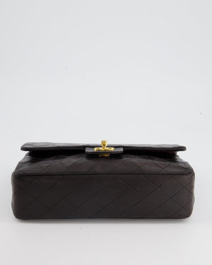 Chanel Vintage Espresso Classic Medium Double Flap in Lambskin with 24K Gold Hardware