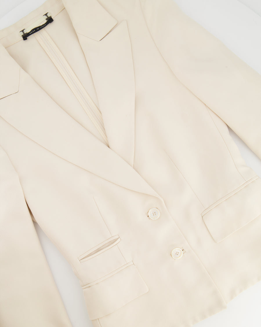 Gucci Cream Silk Tailored Jacket and Trouser Set Size IT 40/42 (UK 8/10)
