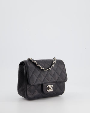 RARE* Chanel Black Mini Square Bag in Caviar Leather with Silver Hard –  Sellier