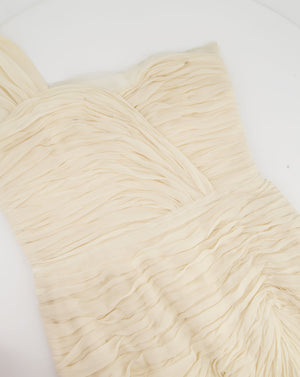 Chloé Cream Ruched One Shoulder Midi Dress Size FR 36 (UK 8)