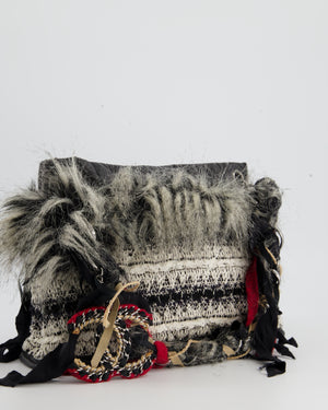 Chanel Inuit Fantasy Shoulder Bag Quilted Tweed with Faux Fur and
