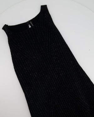 Ermanno Scervino Black Knitted Midi Dress with Crystal Embellishment Size IT 38 (UK 6)