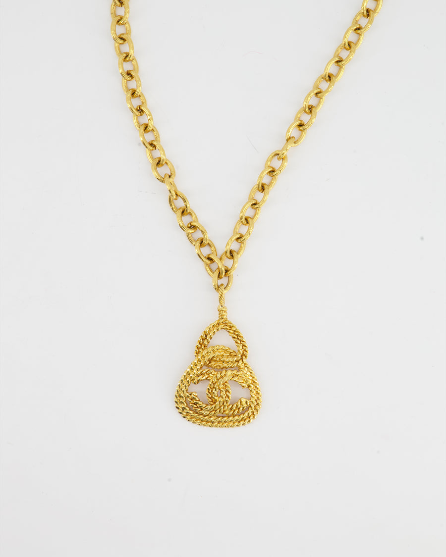 Chanel Vintage Gold CC Pendant Necklace