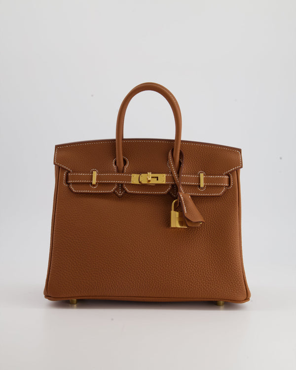 *RARE* Hermès Birkin 25cm Retourne in Gold Togo Leather with Gold Hardware