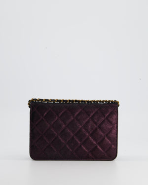 Chanel Metallic Purple Wallet on Chain with Antique Gold Hardware