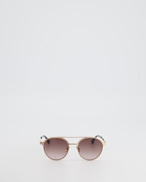 Jason Wu Rose Gold Round Sunglasses with Pearl Detail
