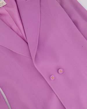 Chanel Vintage 97P Lilac Longline Blazer with CC Button Detail Size FR 38( UK 10)