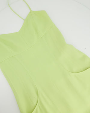 Chanel Vintage 97P Lime Green Mini Dress with Pocket Detail Size FR 38 (UK 10)