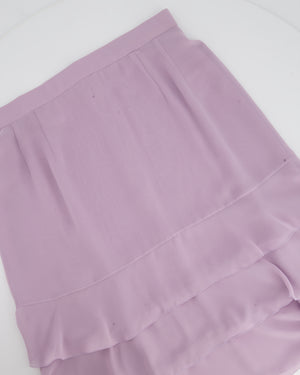 *HOT VINTAGE* Chanel Vintage 98C Lilac Tiered Midi Skirt Size FR 38 (UK 10)