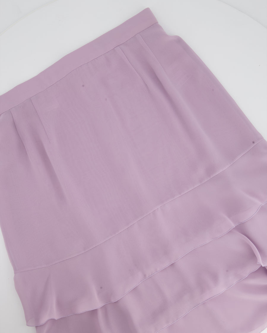 Chanel Vintage 98C Lilac Tiered Midi Skirt Size FR 38 (UK 10)