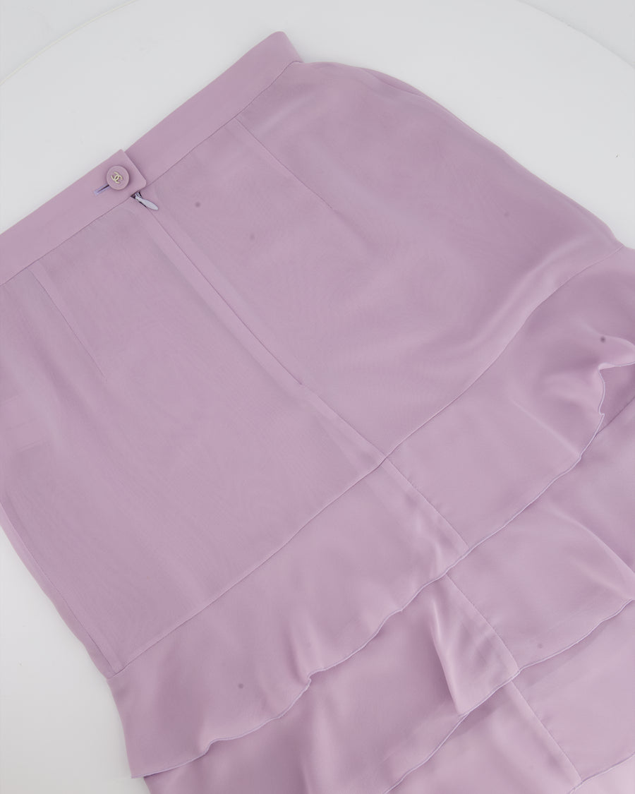 Chanel Vintage 98C Lilac Tiered Midi Skirt Size FR 38 (UK 10)