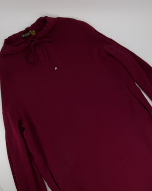 Loro Piana Burgundy Silk Drawstring Tunic Dress Size M (UK 10)