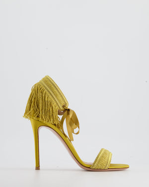 Gianvito Rossi Mustard Yellow Heels with Fringes EU 37