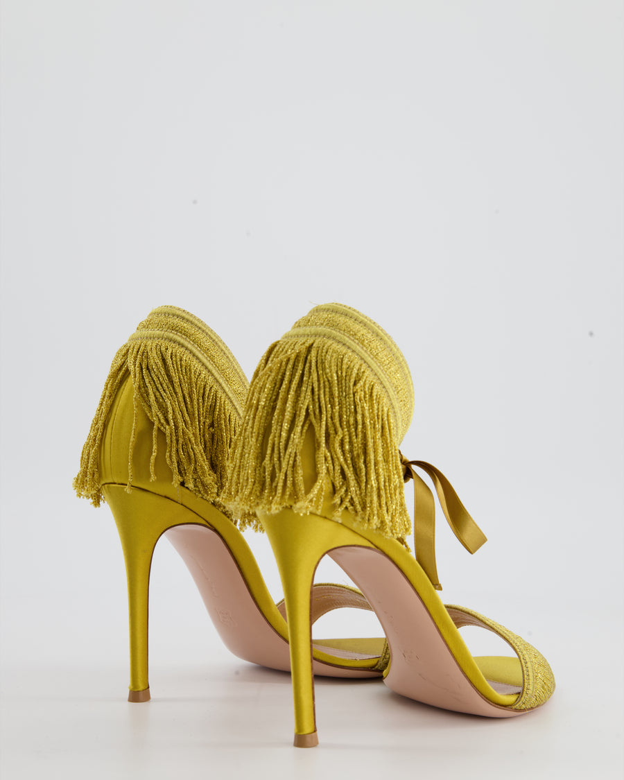 Gianvito Rossi Mustard Yellow Heels with Fringes EU 37