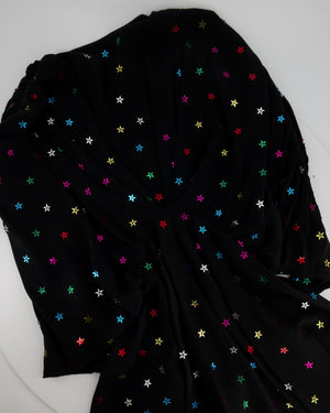 The Attico Black Mini Dress with Multi-Colour Star Embellishment Size IT 40 (UK 8)