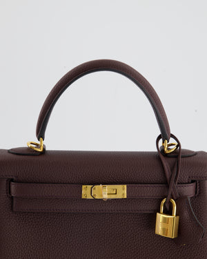 Hermès Kelly Retourne Bag 25cm in Rouge Sellier Togo Leather with Gold Hardware