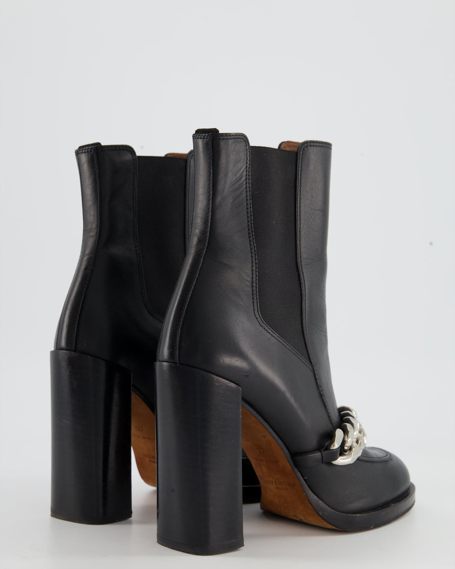 Givenchy Black Ankle Boots with Chain Detail Size EU 37