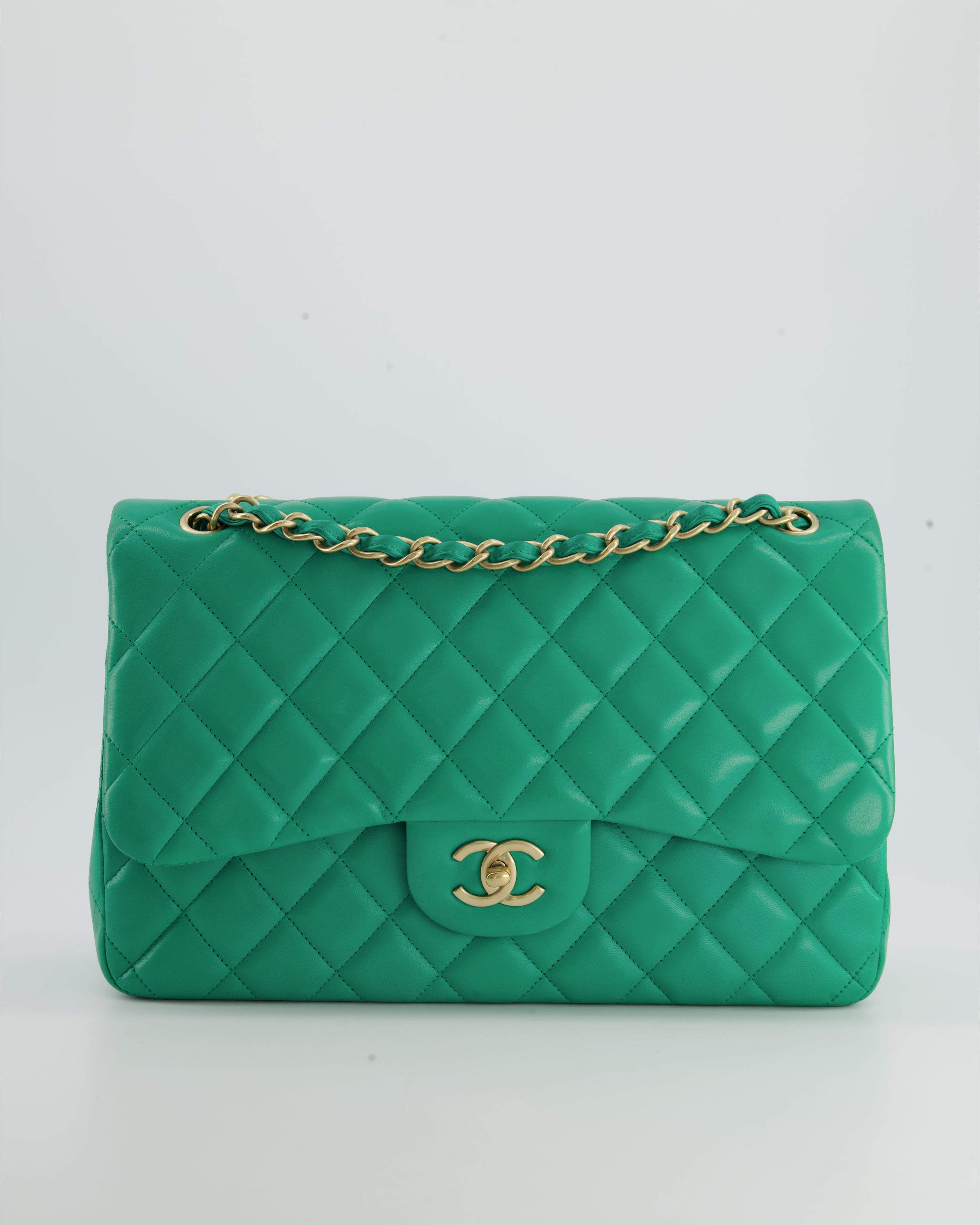 Sold at Auction Chanel Emerald Green Quilted Lambskin 19 Bag WBox