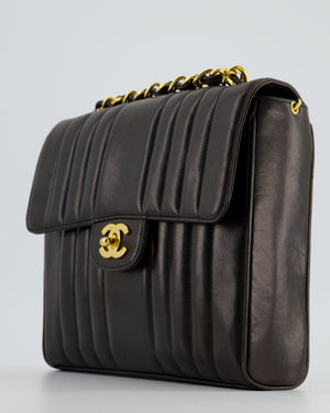 Chanel Vintage Chocolate Brown Mini Mademoiselle Flap Bag in Lambskin Leather with 24K Gold Hardware
