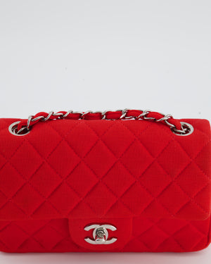 *FIRE PRICE* Chanel Red Jersey Mini Rectangular Flap Bag with Silver Hardware